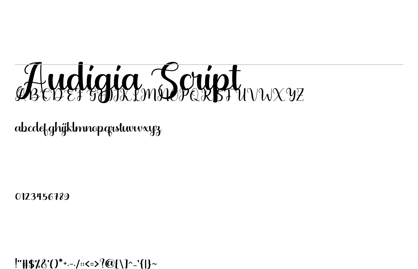 Audigia Script Font preview