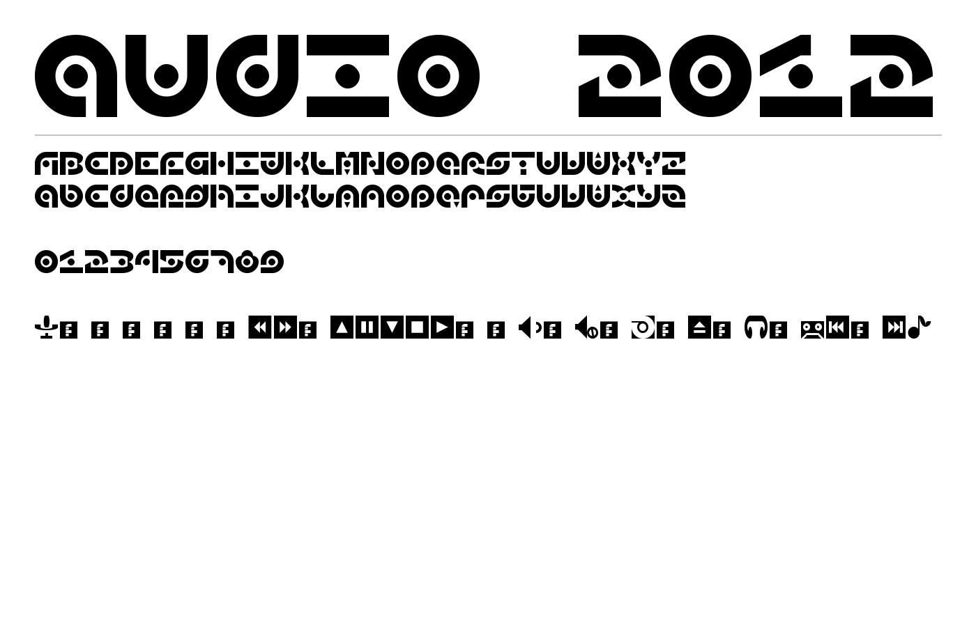 audio 2012 Font preview