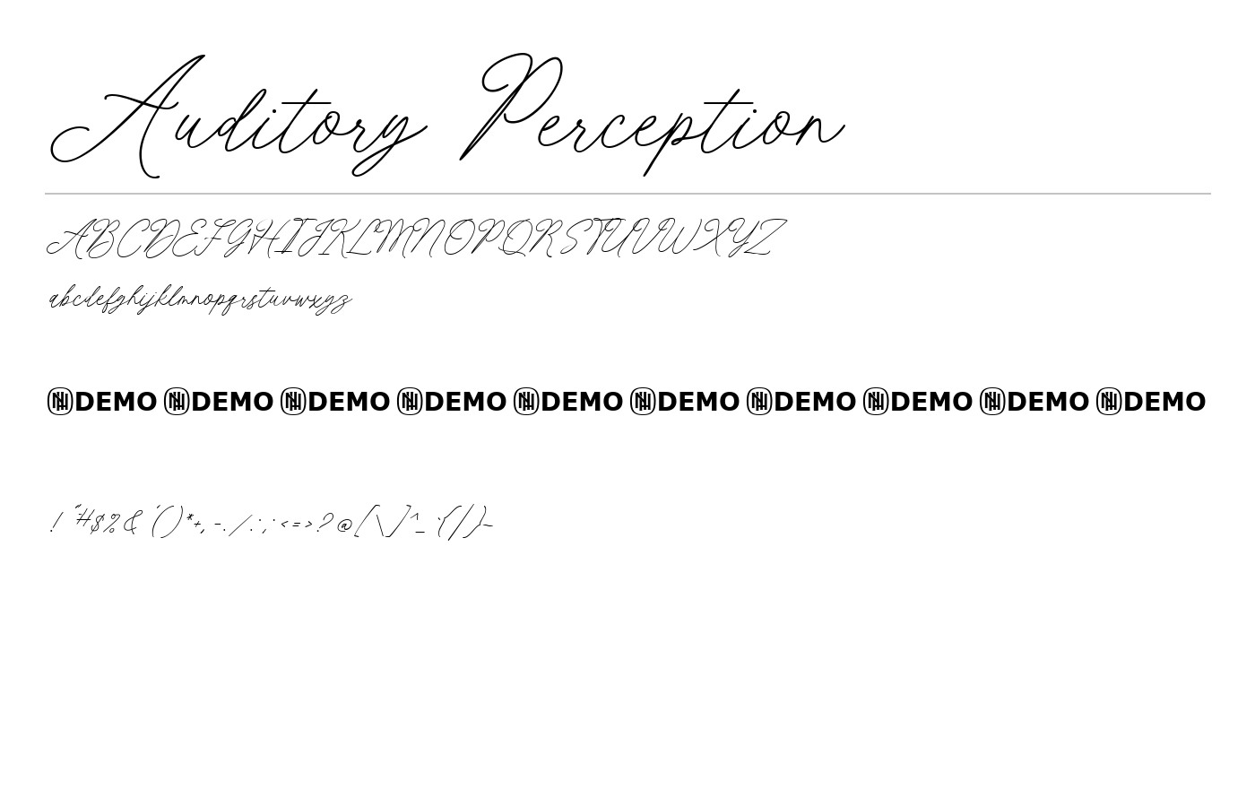 Auditory Perception Font preview