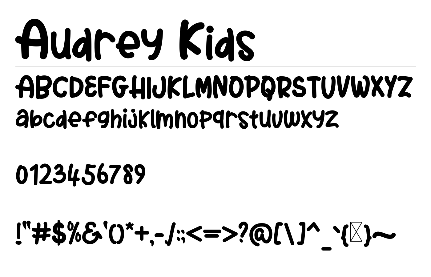 Audrey Kids Font preview