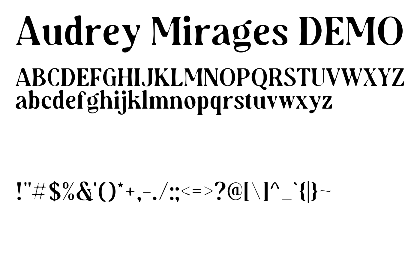 Audrey Mirages DEMO Font preview