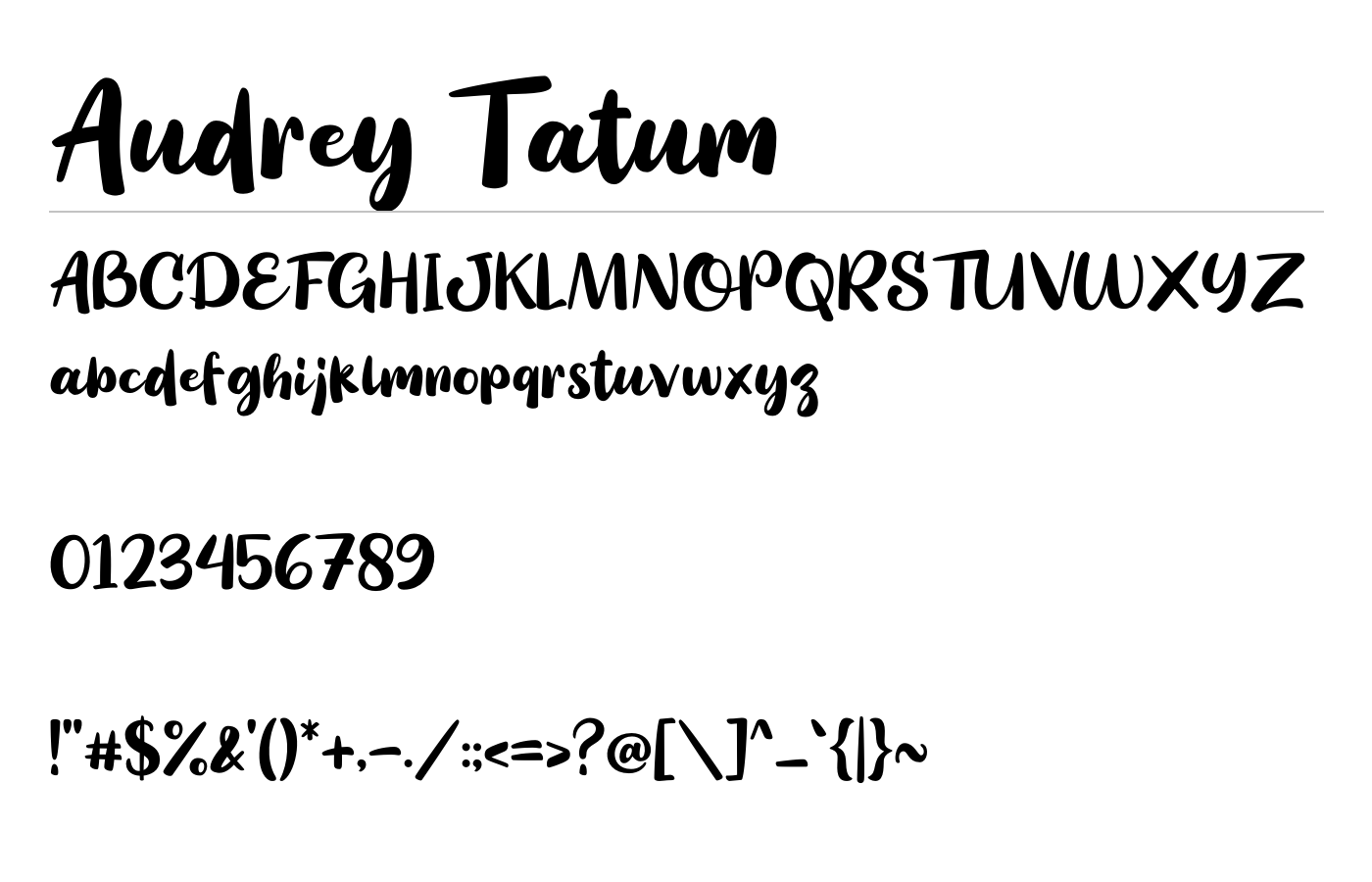 Audrey Tatum Font preview