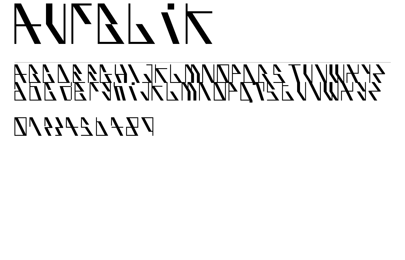 AufBliK Font preview