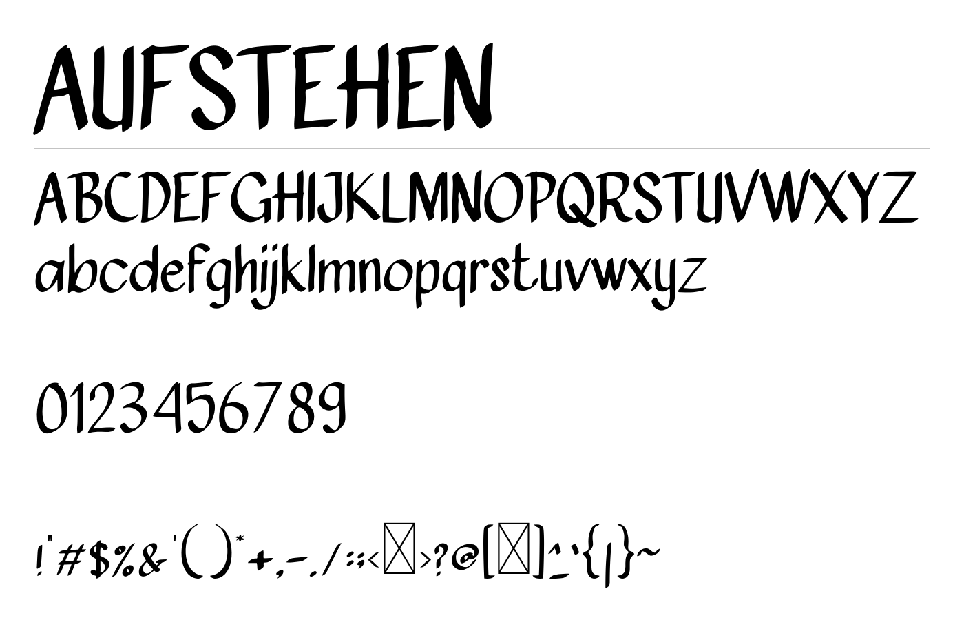 AUFSTEHEN Font preview