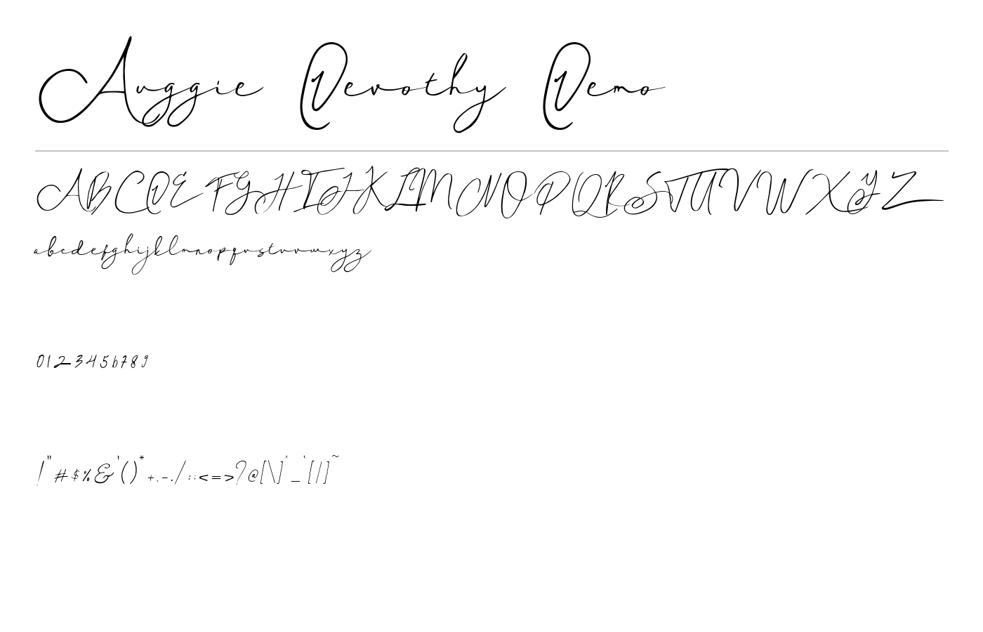 Auggie Devothy Demo Font preview