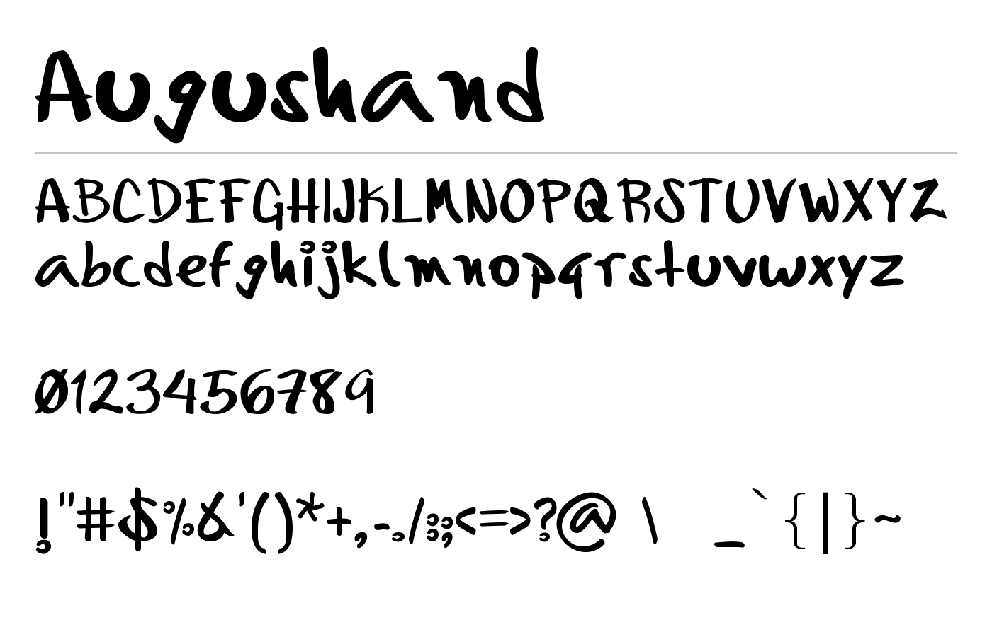 Augushand Font preview