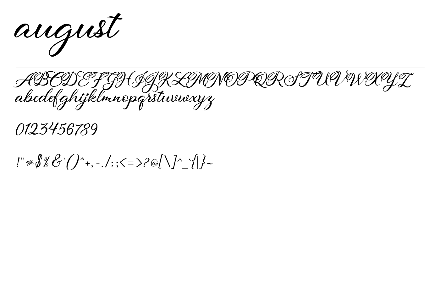 august Font preview
