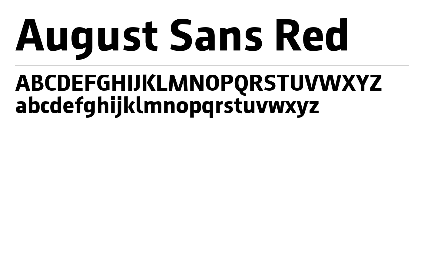 August Sans Red Font preview