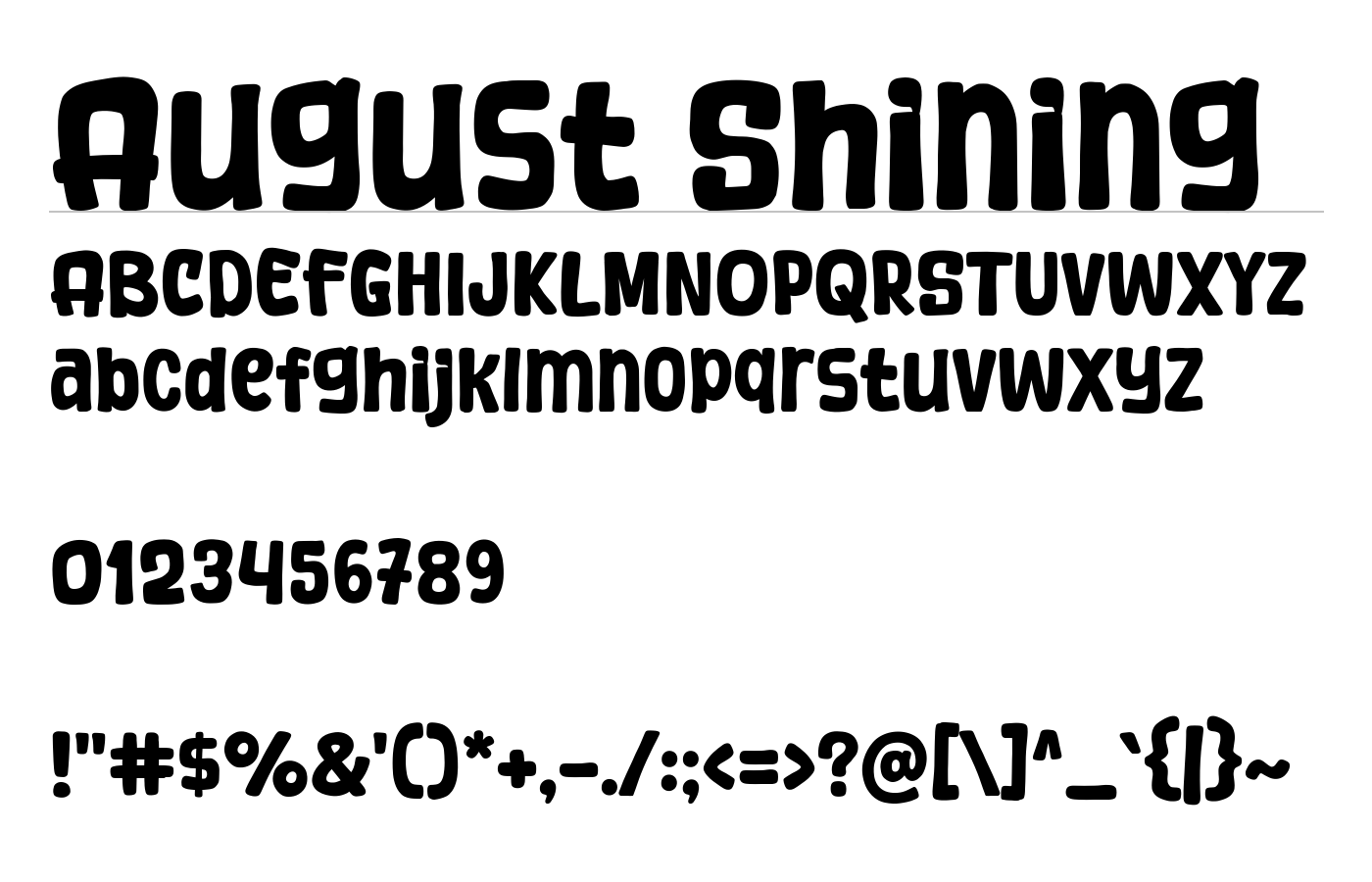 August Shining Font preview
