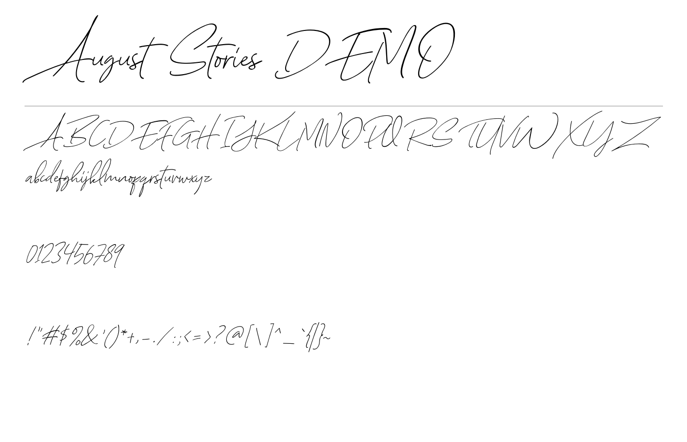 August Stories DEMO Font preview