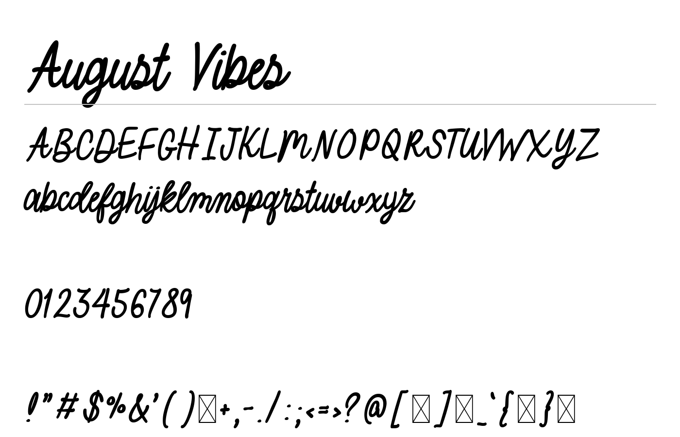 August Vibes Font preview