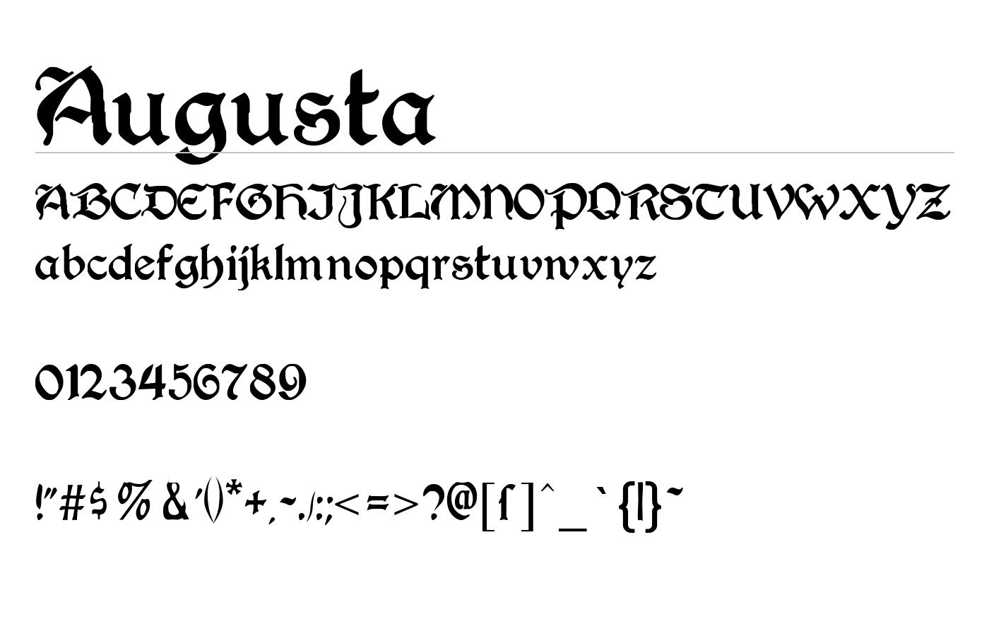 Augusta Font preview