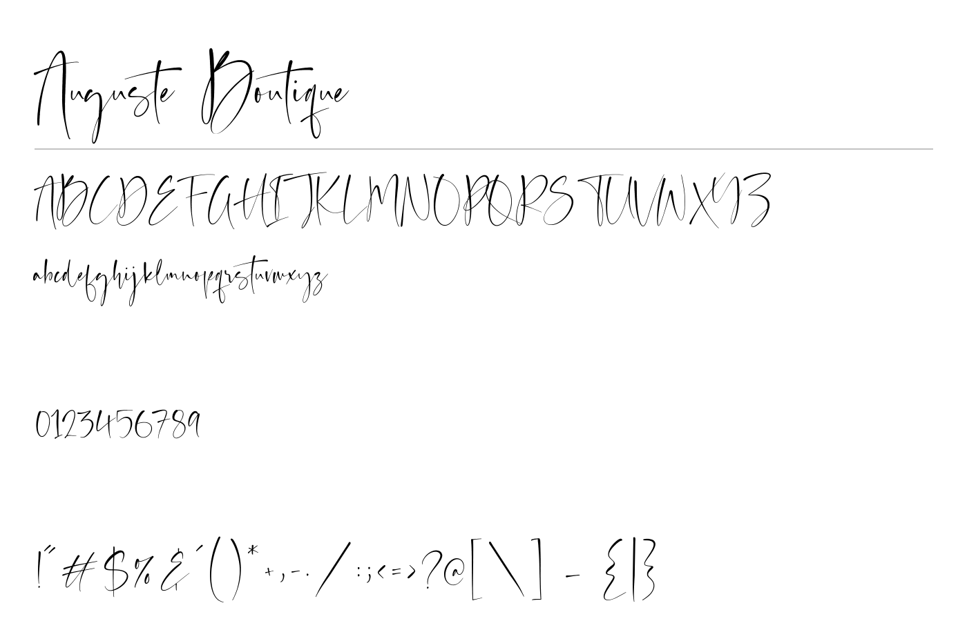 Auguste Boutique Font preview