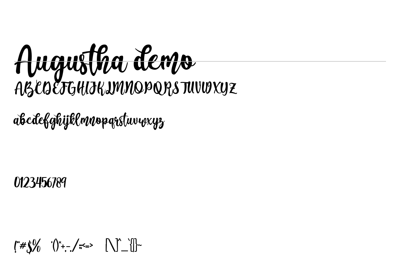 Augustha demo Font preview