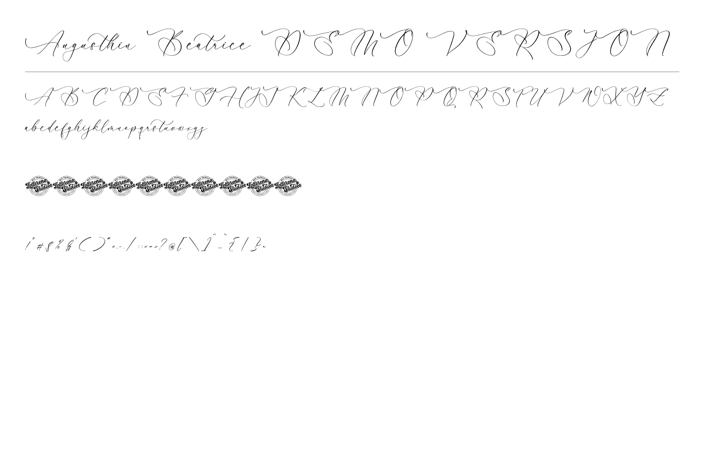 Augusthin Beatrice DEMO VERSION Font preview