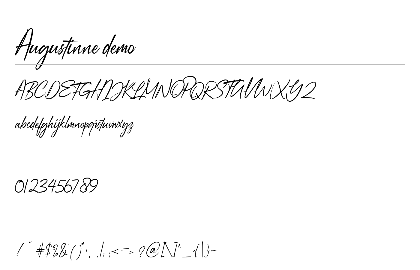 Augustinne demo Font preview