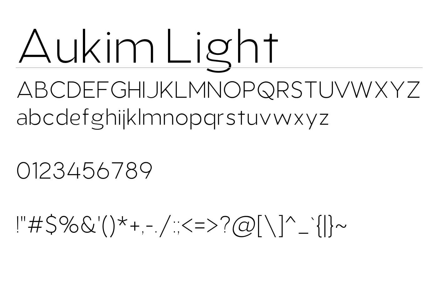 Aukim Font preview