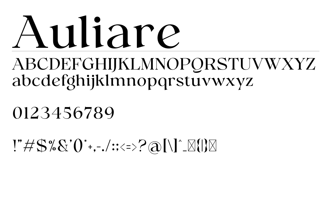 Auliare Font preview