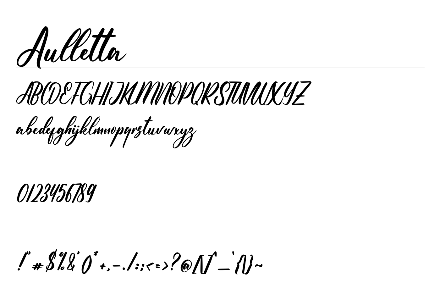 Aulletta Font preview
