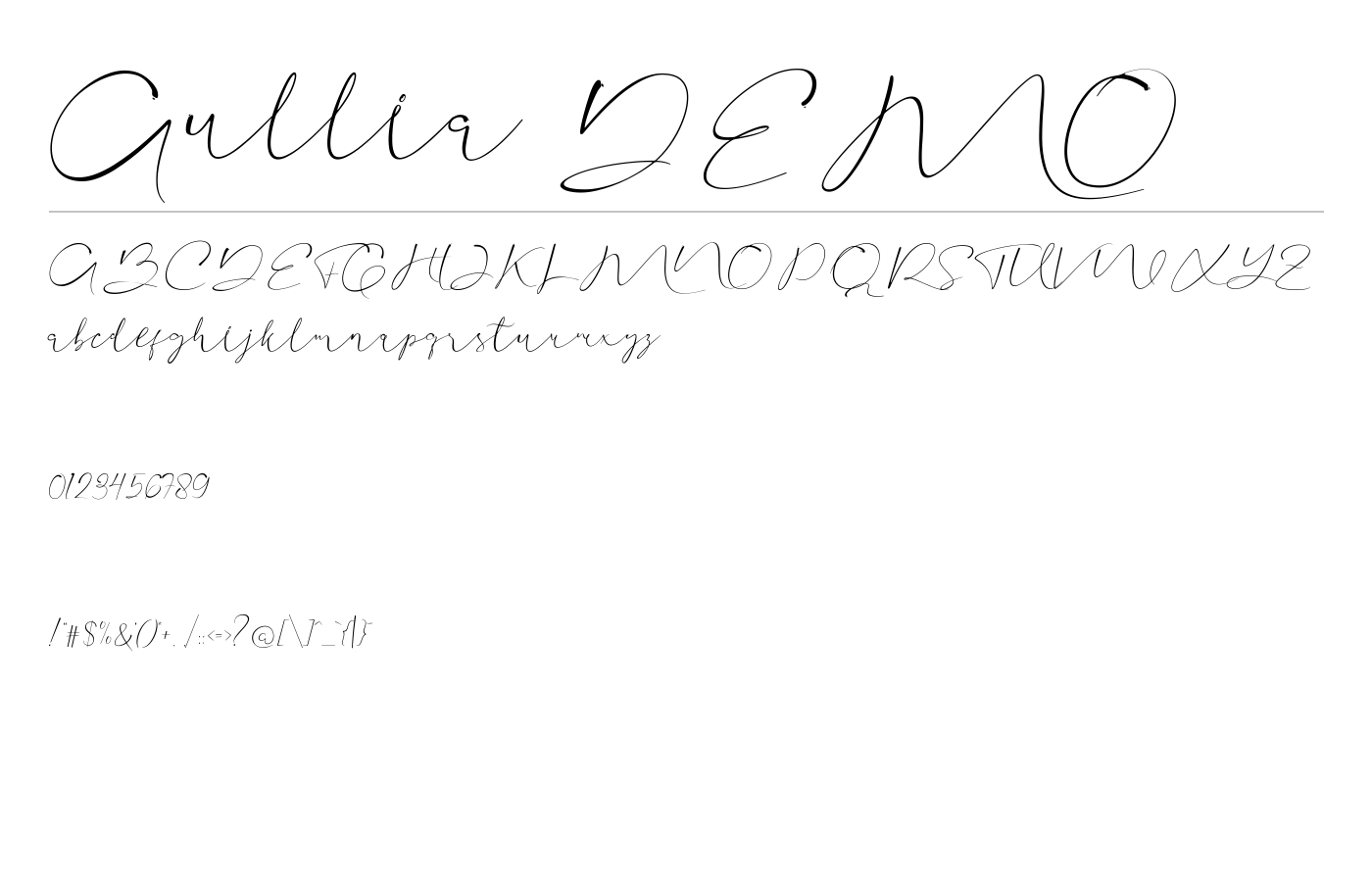 Aullia DEMO Font preview