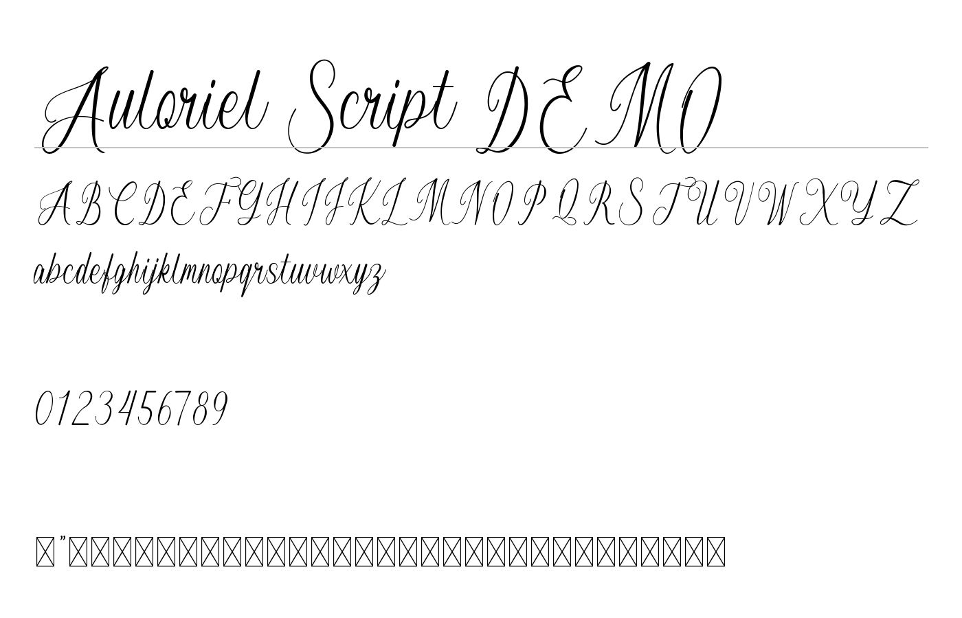 Auloriel Script DEMO Font preview