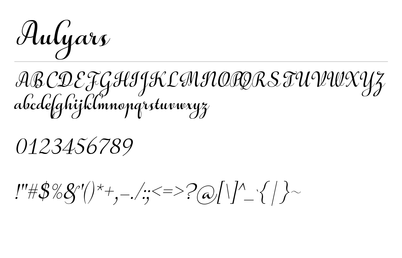 Aulyars Font preview