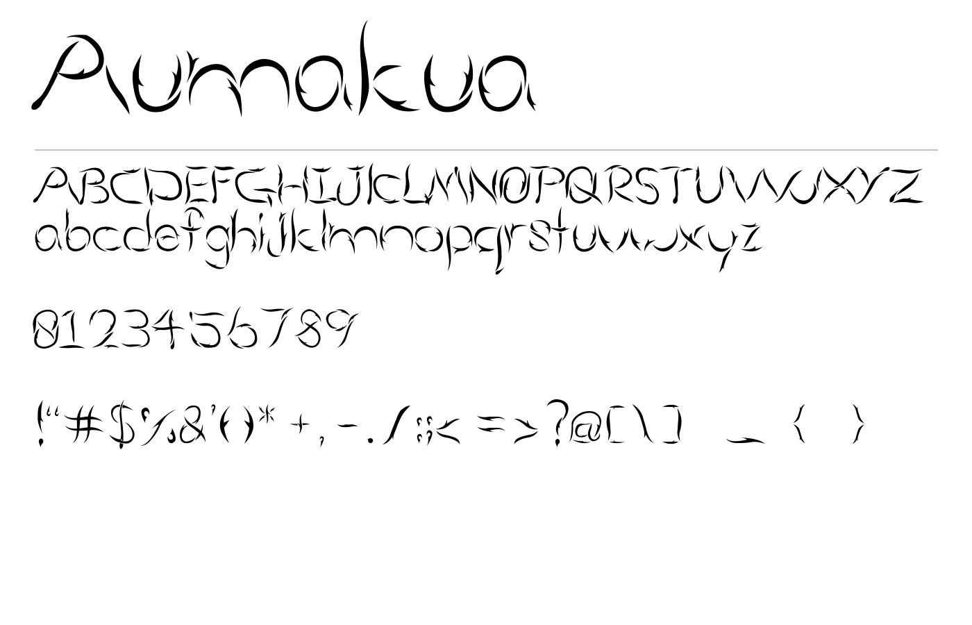 Aumakua Font preview