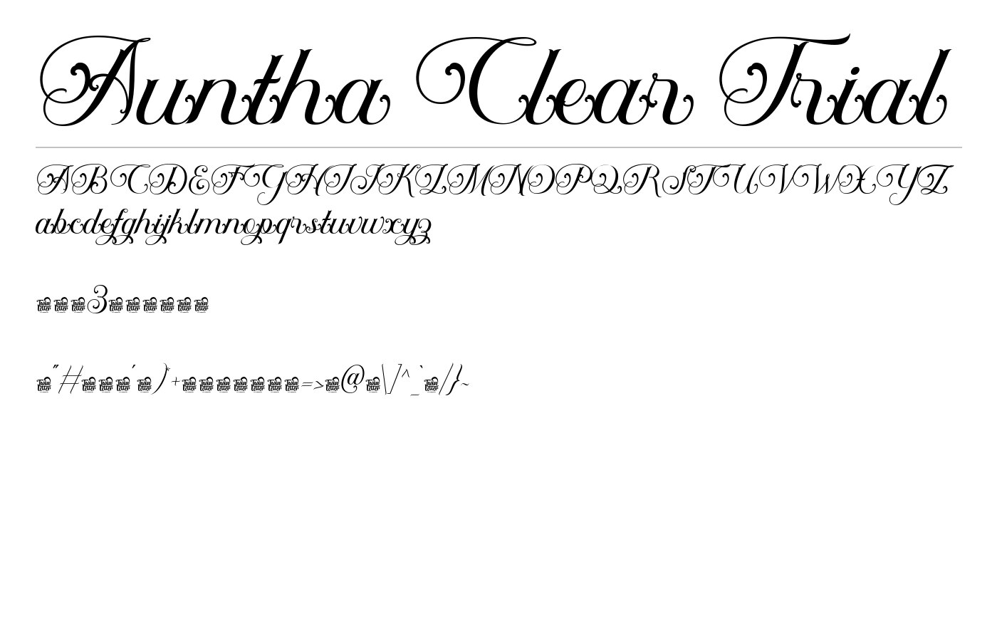 Auntha Clear Trial Font preview