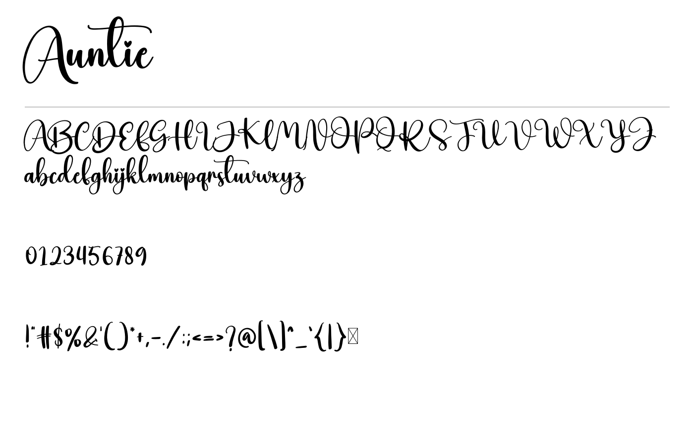 Auntie Font preview