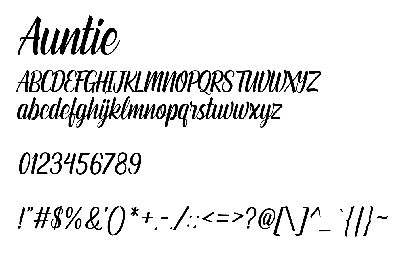 Auntie Font preview
