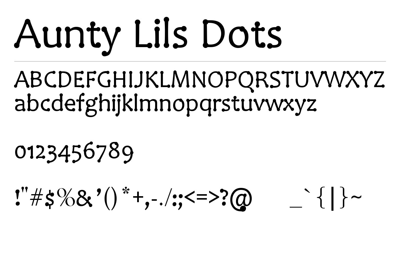 Aunty Lils Dots Font preview