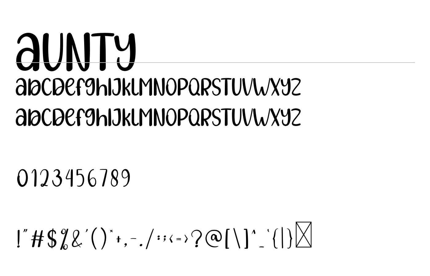 Aunty Font preview