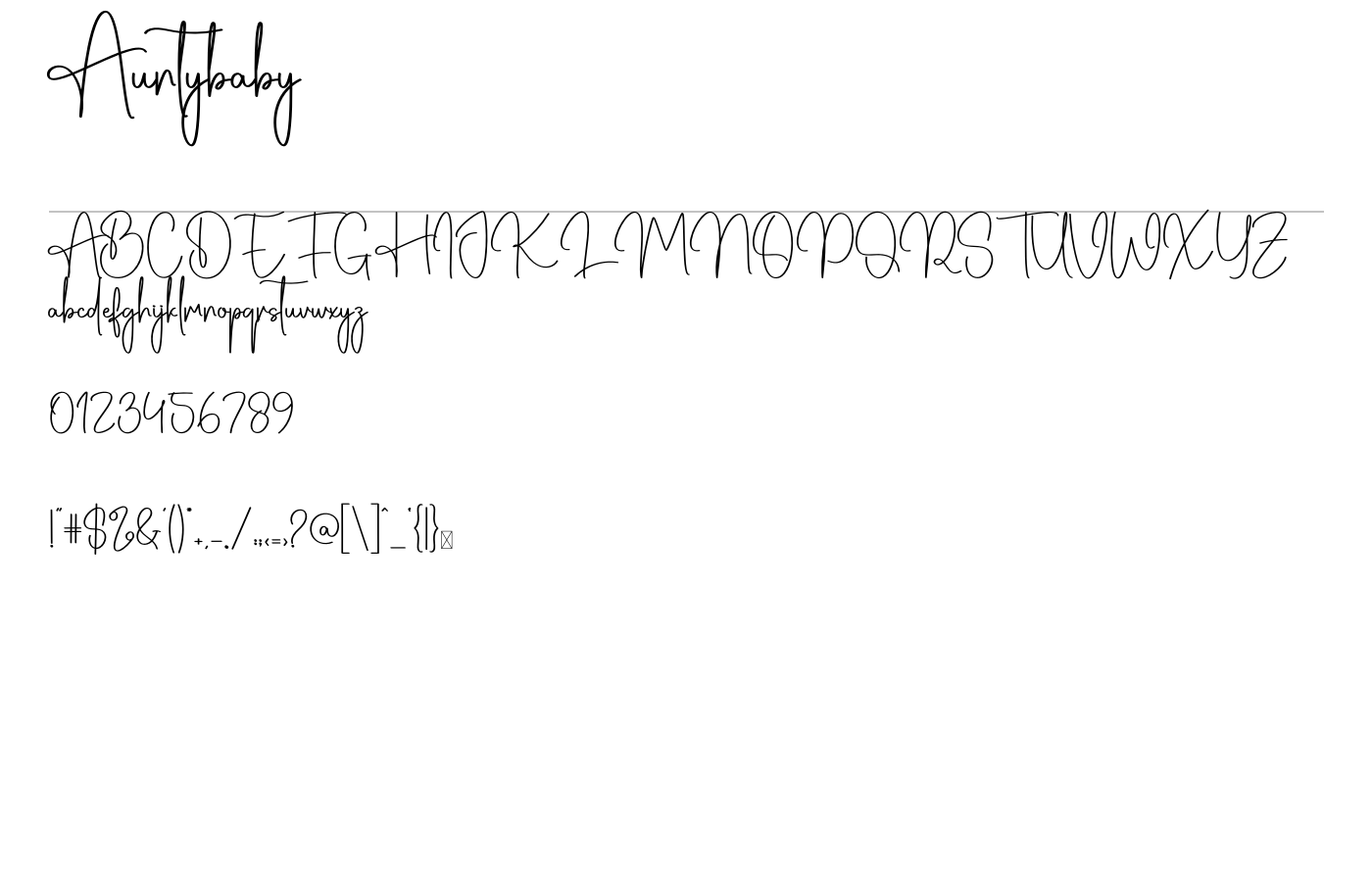 Auntybaby Font preview