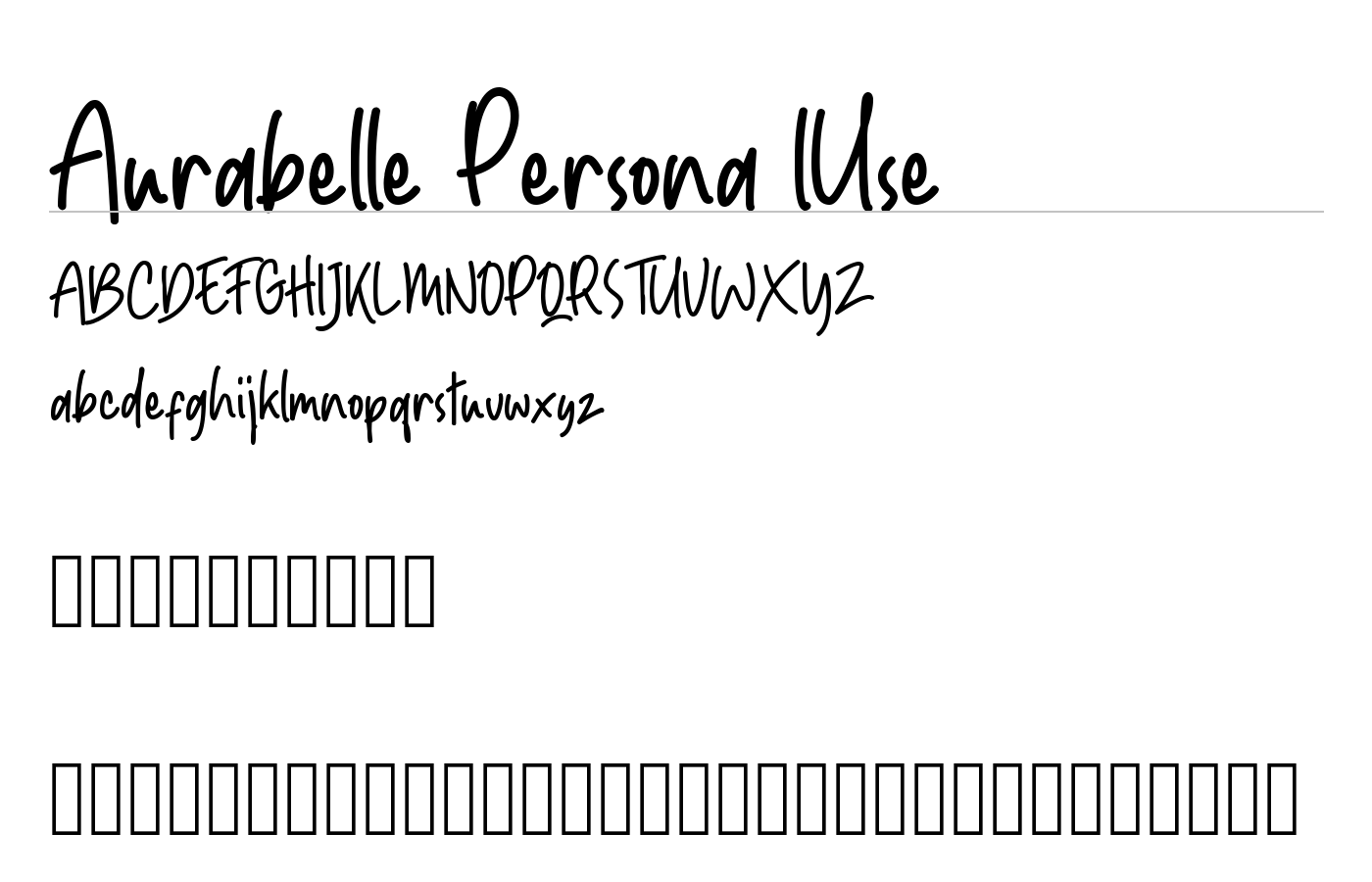Aurabelle Persona lUse Font preview