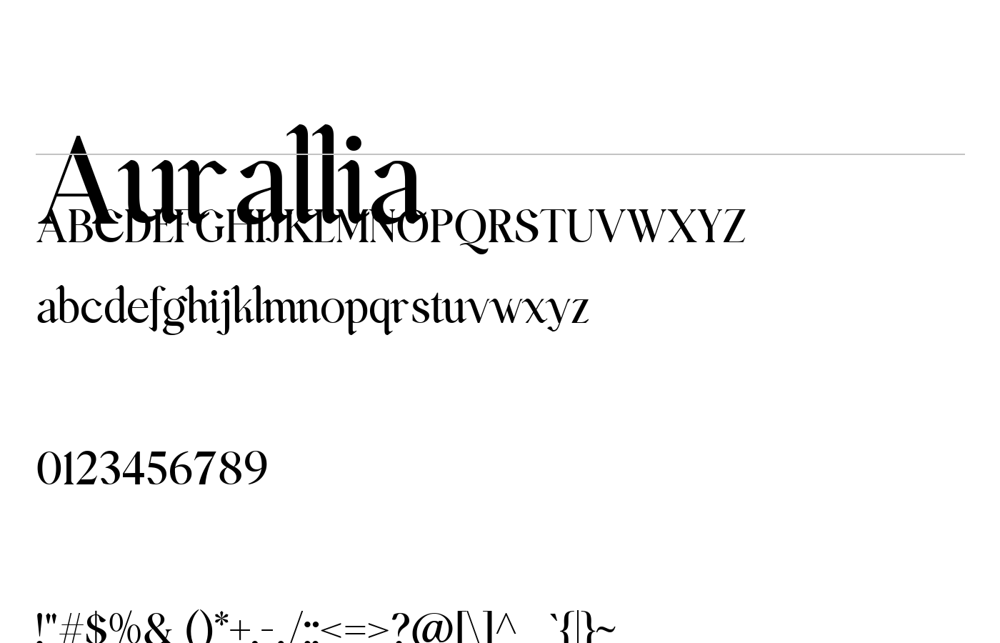 Aurallia Font preview