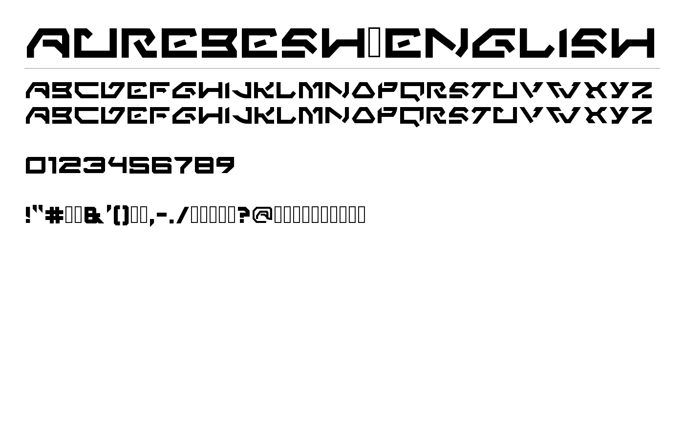 Aurebesh_english Font preview