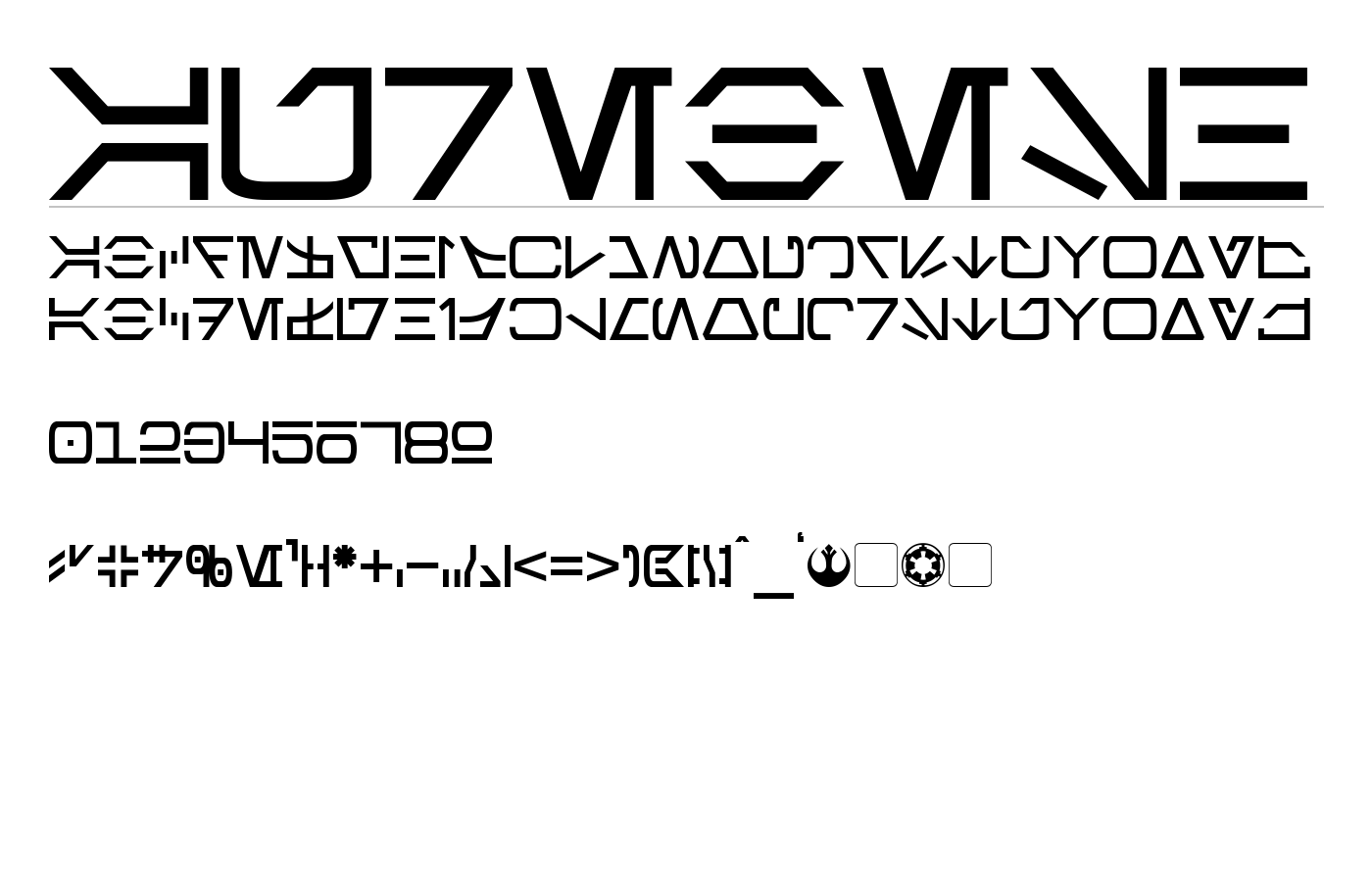 Aurebesh Font preview