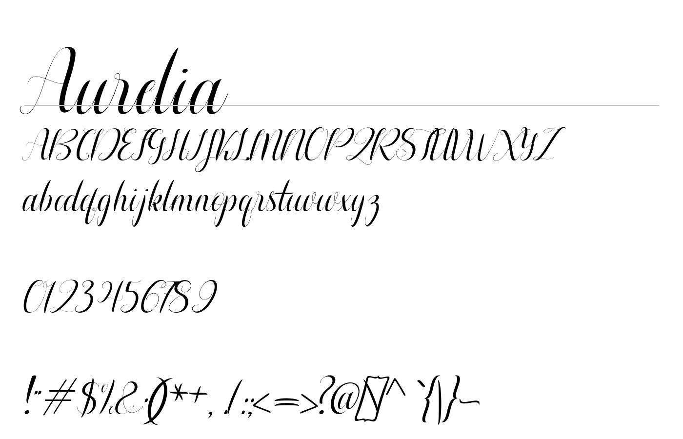 Aurelia regular Font preview