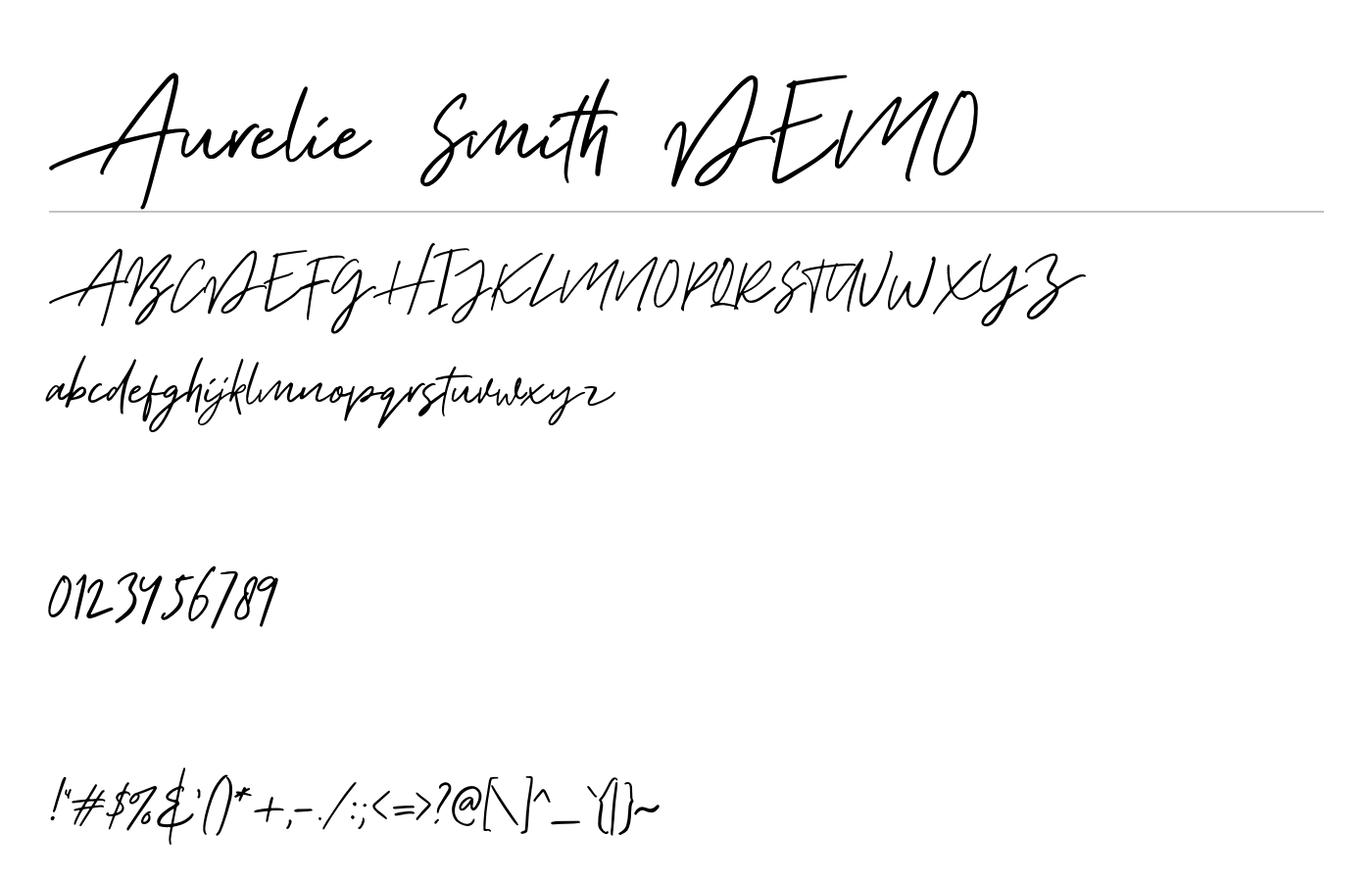 Aurelie Smith DEMO Font preview