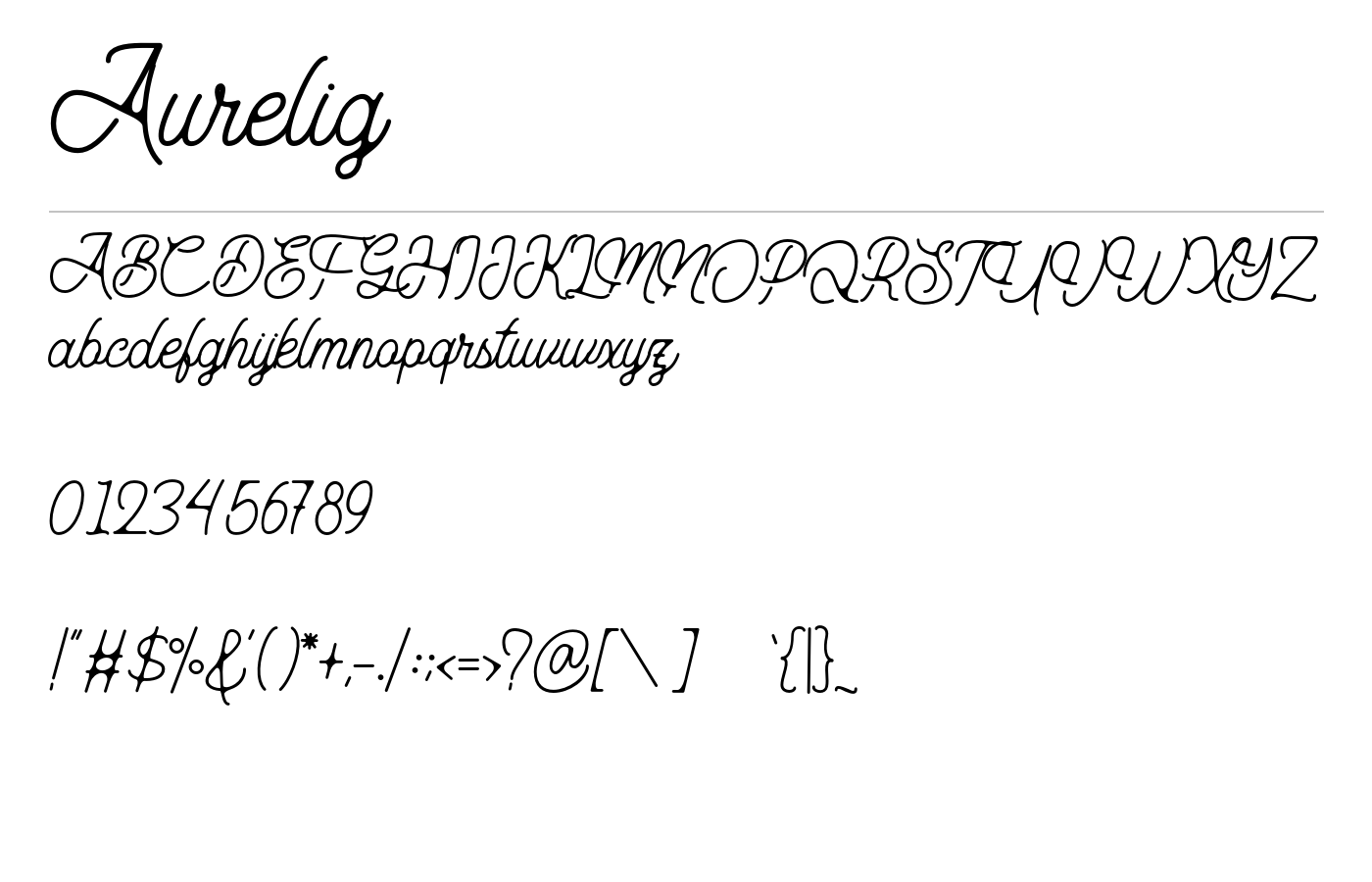 Aurelig Font preview