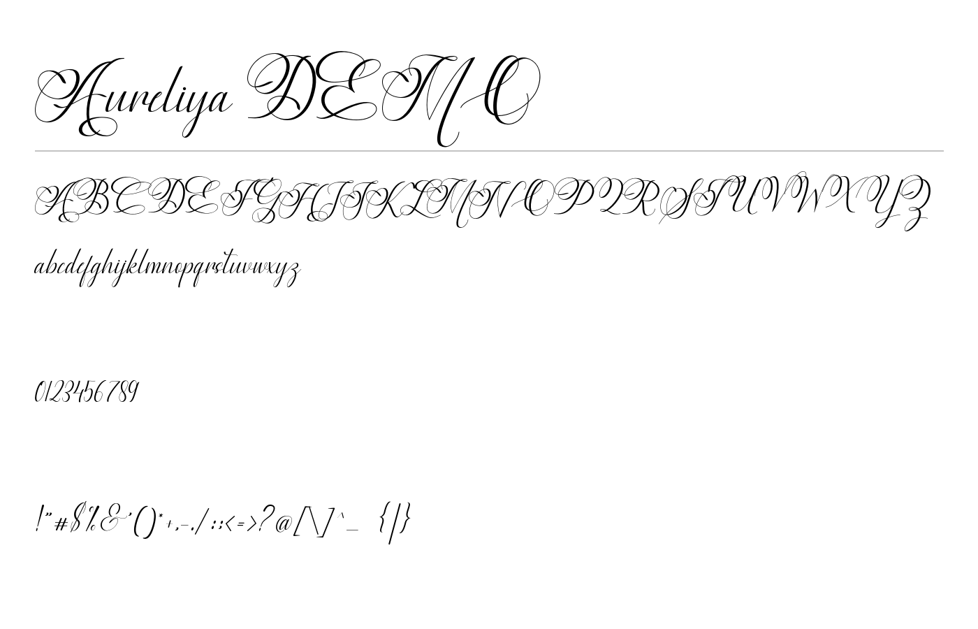 Aureliya DEMO Font preview