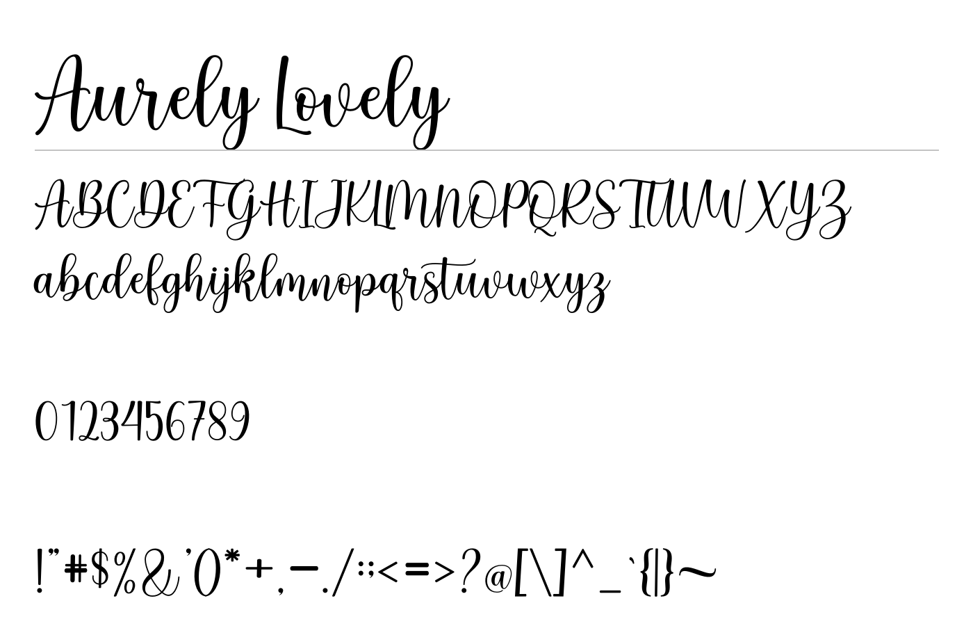 Aurely Lovely Font preview