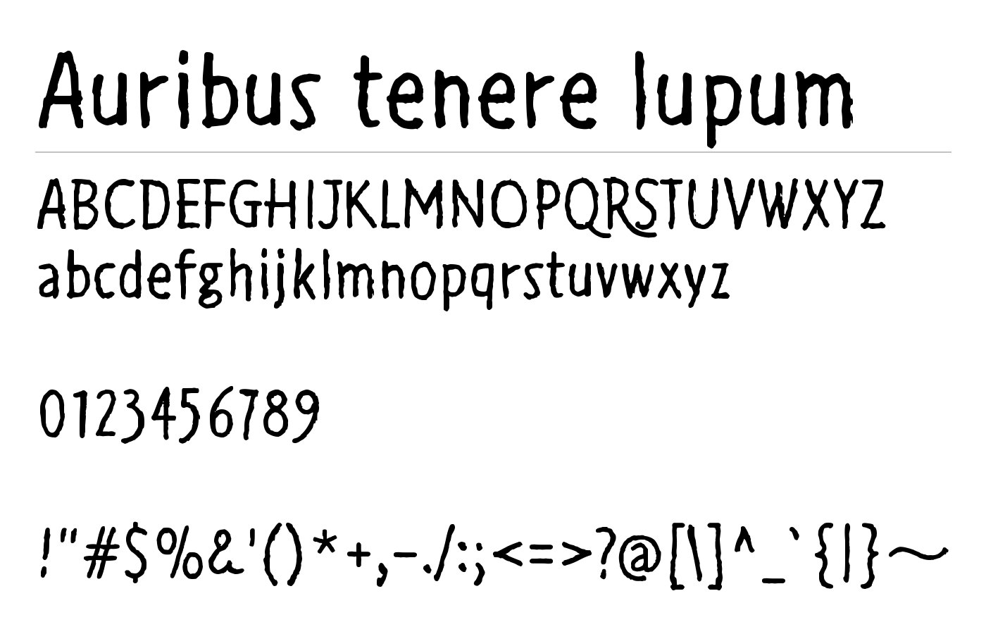 Auribus tenere lupum Font preview