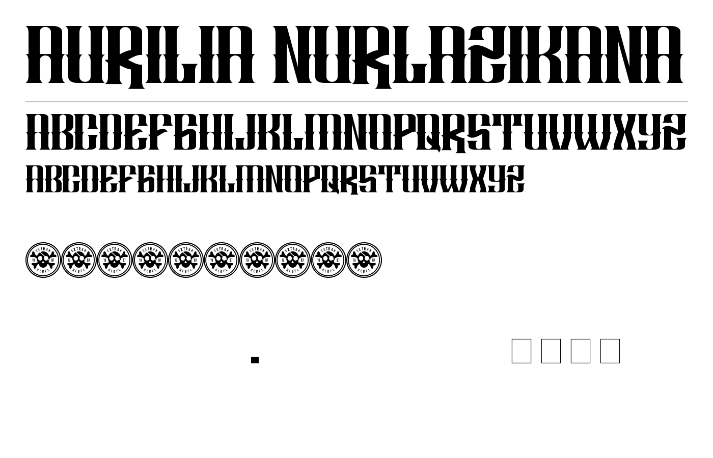 AURILIA NURLAZIKANA Font preview