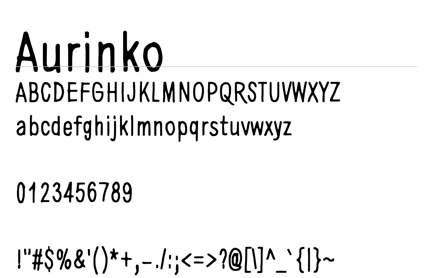 Aurinko Font preview