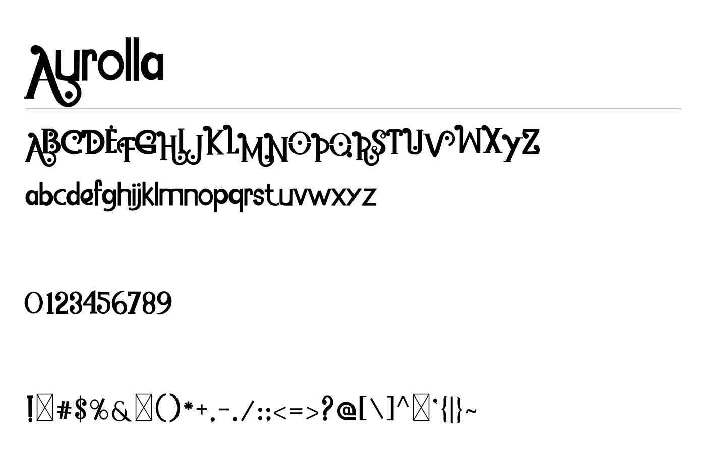 Aurolla Font preview