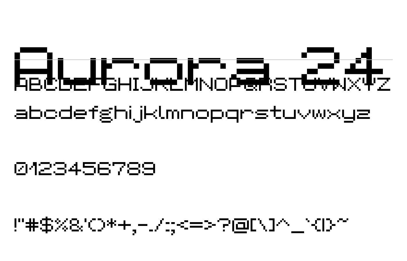 Aurora 24 Font preview
