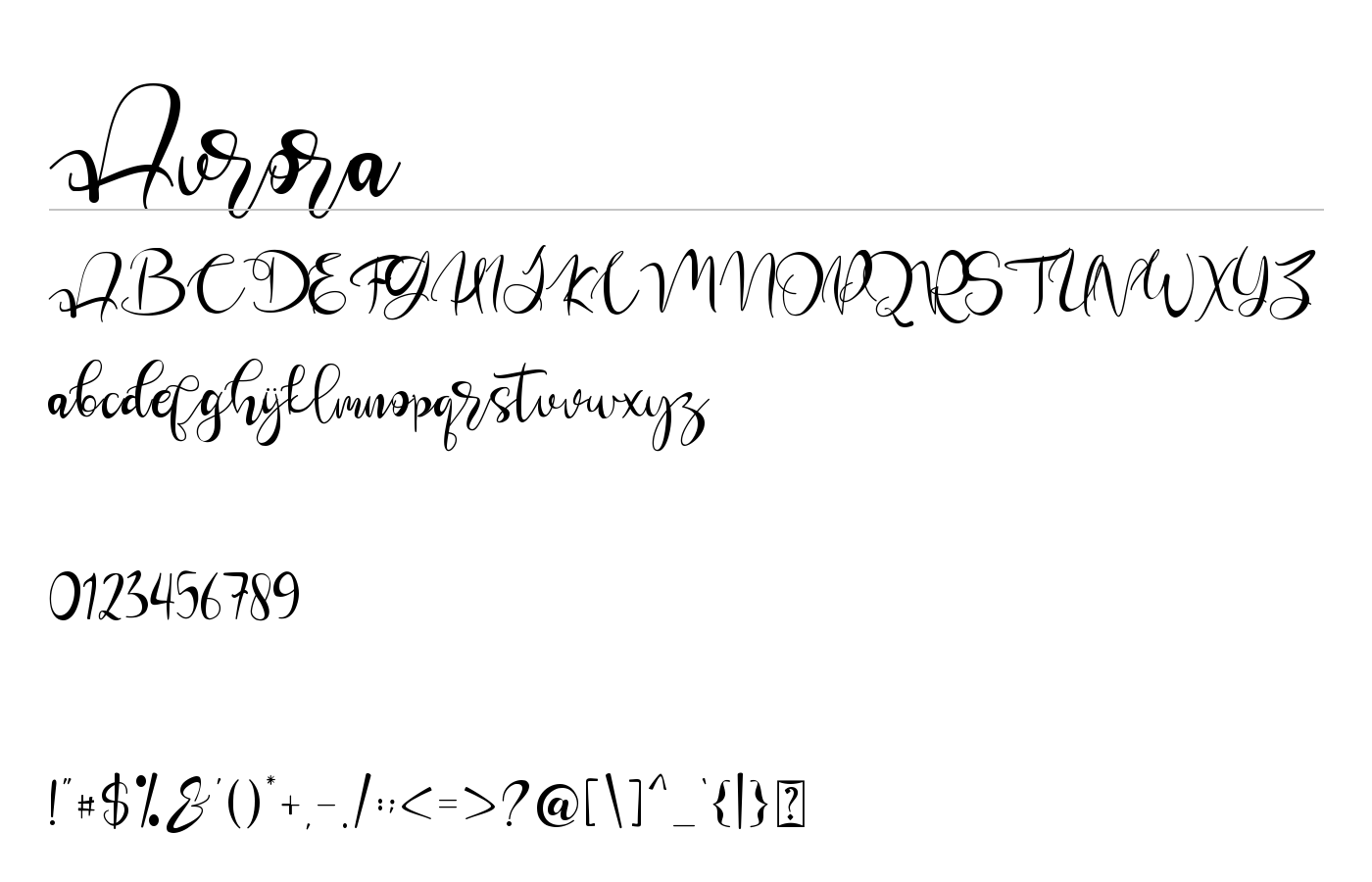 Aurora Font preview