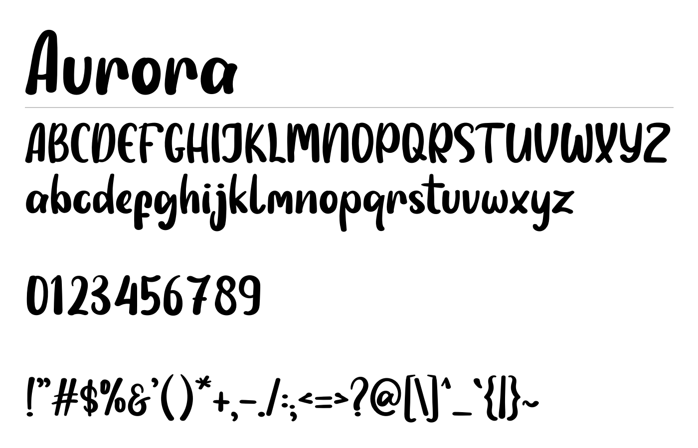 Aurora Font preview