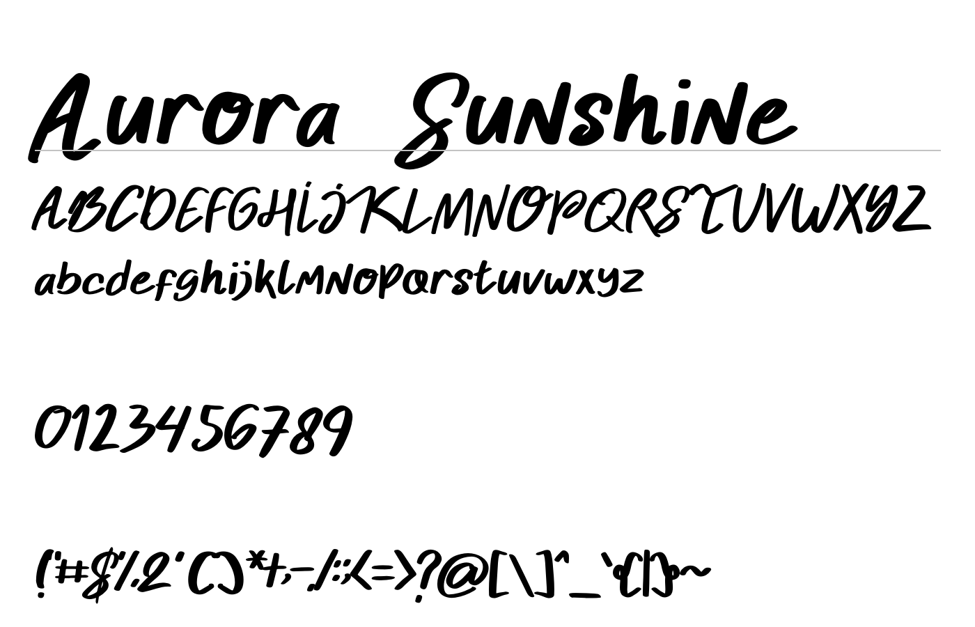 Aurora Sunshine Font preview